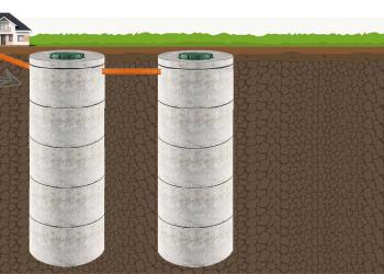 Септик из бетонных колец 5+5 